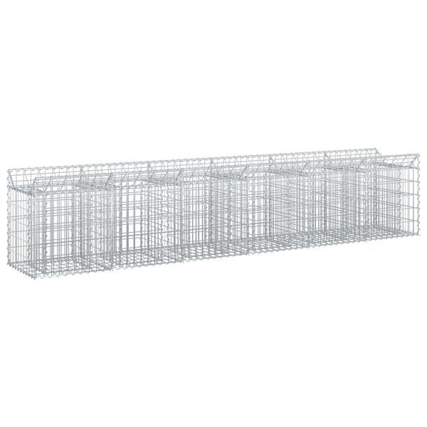 vidaXL Gabionen Hochbeet 2 pcs Silber 300 x 50 x 60 cm