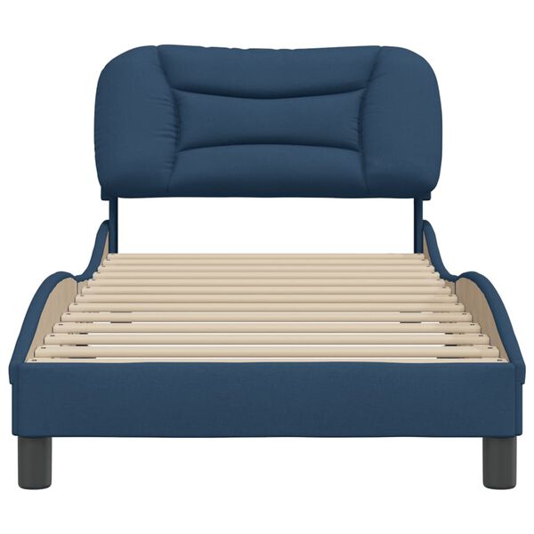 vidaXL Bettgestell ohne Matratze "Hvar" Blau 90x190 cm Stoff