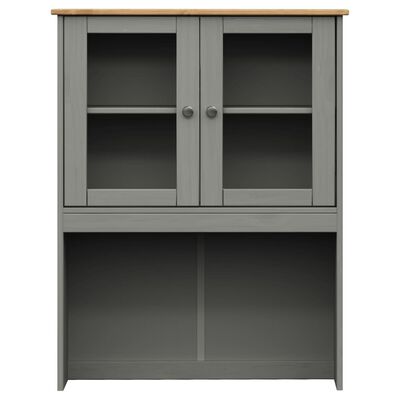 vidaXL Sideboard-Aufsatz VIGO Grau 78x30x100 cm Massivholz Kiefer