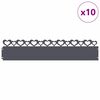 vidaXL Rasenkanten 10 pcs Anthrazit 103 x 0,05 x 22 cm Stahl