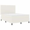 vidaXL Boxspringbett Creme und Wei&szlig; 203 x 160 x 128 cm Cordstoff