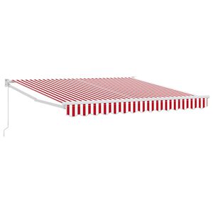 vidaXL Einziehbare Markise Rot und Wei&szlig; 350 x 250 cm Stoff