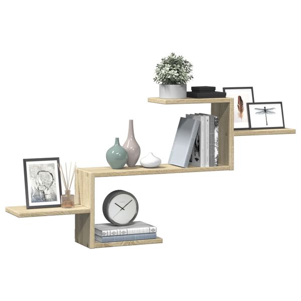 vidaXL Wandregal Sonoma-Eiche 104x15x49 cm Holzwerkstoff
