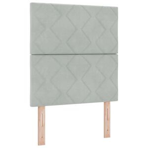 vidaXL LED Boxspringbett mit Kopfteil Hellgrau 80 x 200 cm Samt