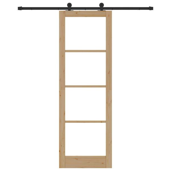 vidaXL Schiebet&uuml;r ORKDAL Nat&uuml;rlich und Schwarz 78 x 232 cm