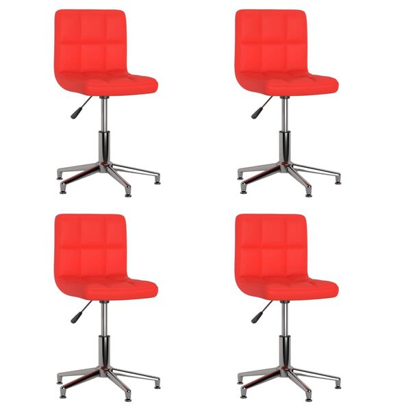 vidaXL Esszimmerst&uuml;hle 4 Stk. Drehbar Rot Kunstleder