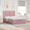vidaXL Ottoman-Bett mit Matratzen Rosa 140x200 cm Samt
