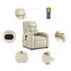 vidaXL Massagesessel mit Aufstehhilfe Elektrisch Creme Kunstleder