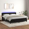 vidaXL Boxspringbett mit Matratze & LED Schwarz 160x200 cm Samt