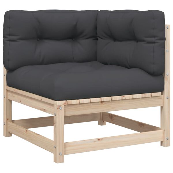 vidaXL 9-tlg. Garten-Sofagarnitur mit Kissen Massivholz Kiefer