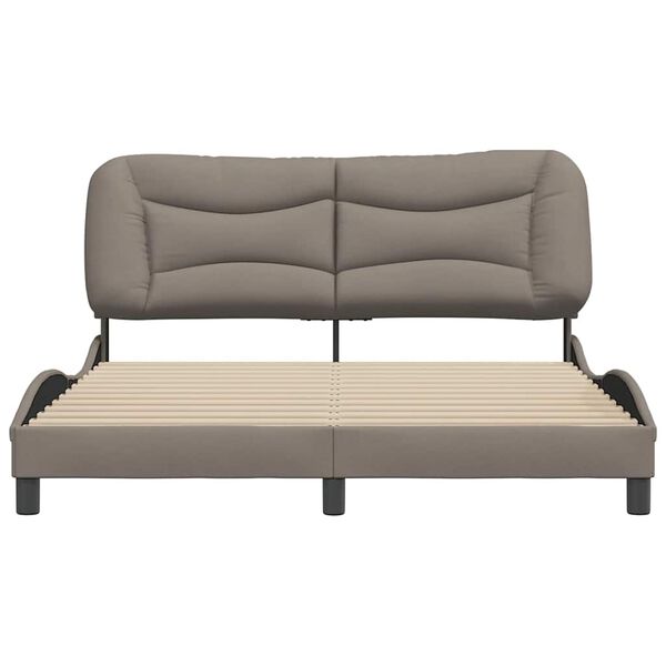 vidaXL Bettgestell ohne Matratze "Hvar" Taupe 160x200 cm Stoff