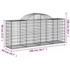 vidaXL Gabionen mit Hochbogen 30 Stk. 200x50x80/100cm Verzinktes Eisen