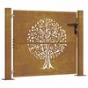 vidaXL Gartentor 100x75 cm Cortenstahl Baumdesign