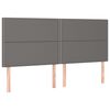 vidaXL Boxspringbett mit Matratze & LED Grau 180x200 cm Kunstleder