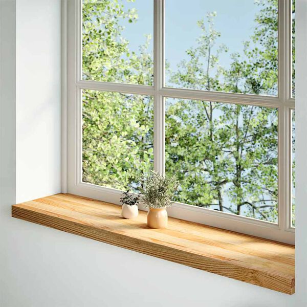 vidaXL Fensterb&auml;nke 2 Stk. Hellbraun 120x25x2 cm Massivholz Eiche
