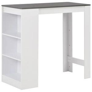 vidaXL Bartisch mit Regal Wei&szlig; 110x50x103 cm