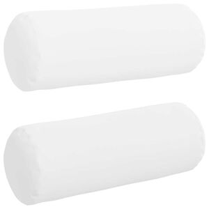 vidaXL Bolsterkissen 2 St&uuml;ck Wei&szlig; &Oslash; 25 x 70 cm Stoff