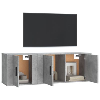 vidaXL 2-tlg. TV-Schrank-Set Betongrau Holzwerkstoff