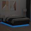 vidaXL Bettgestell mit LED Schwarz 140x200 cm Holzwerkstoff