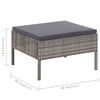vidaXL 3-tlg. Garten-Lounge-Set mit Auflagen Poly Rattan Grau