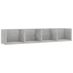 vidaXL CD-Wandregal Betongrau 100x18x18 cm Holzwerkstoff