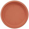 vidaXL Runde Blumenplatte 24 pcs Ziegelrot &Oslash; 14 x 2 cm Kunststoff