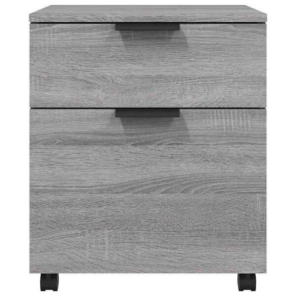 vidaXL Mobiler Aktenschrank mit Rollen Grau Sonoma 45x38x54 cm