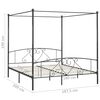 vidaXL Himmelbett-Gestell Grau Metall 180 x 200 cm