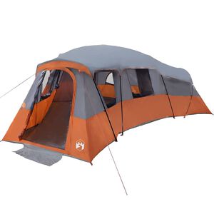 vidaXL Familienzelt mit Dach Grau und Orange 762 x 655 x 218 cm Taft