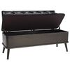 vidaXL Sitzbank mit Stauraum und R&uuml;ckenlehne 110cm Schwarz Kunstleder