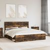 vidaXL Bettrahmen Ger&auml;ucherte Eiche 180 x 200 cm Massives Kiefernholz