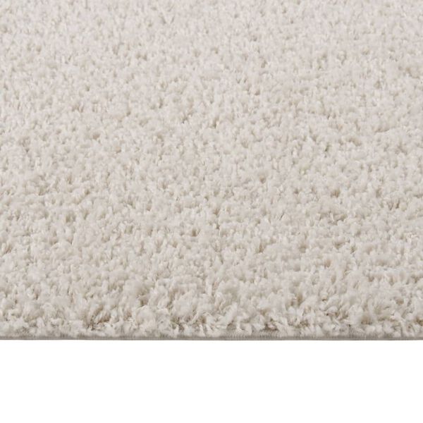 vidaXL Teppich Shaggy Hochflor Creme 80x150 cm
