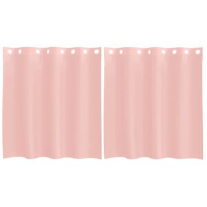 vidaXL Voile Vorh&auml;nge mit &Ouml;sen 2 Stk. Rosa 140x140 cm