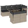 vidaXL 8-tlg. Garten-Sofagarnitur mit Kissen Hellgrau Poly Rattan