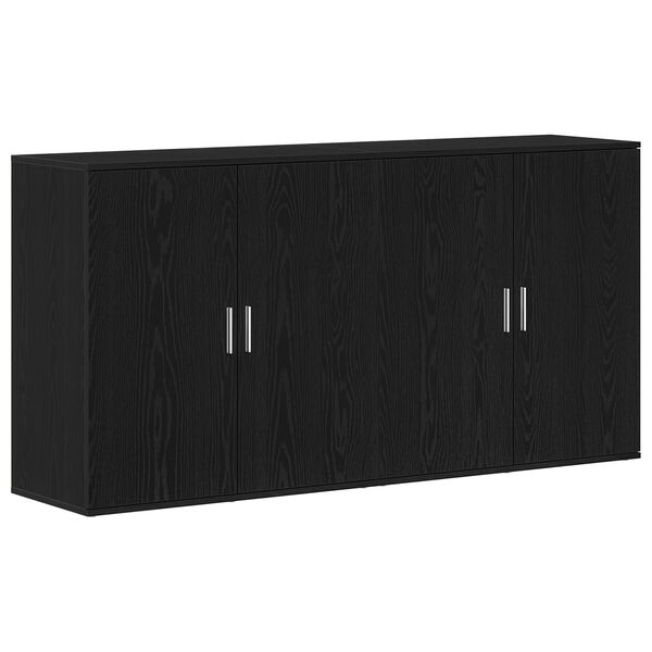 vidaXL Sideboard 2 pcs Schwarz Eichen-Optik 79 x 38 x 80 cm