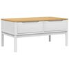 vidaXL Couchtisch FLORO Wei&szlig; 99x55,5x45 cm Massivholz Kiefer