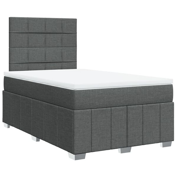 vidaXL Boxspringbett mit Matratze Dunkelgrau 120x190 cm Stoff
