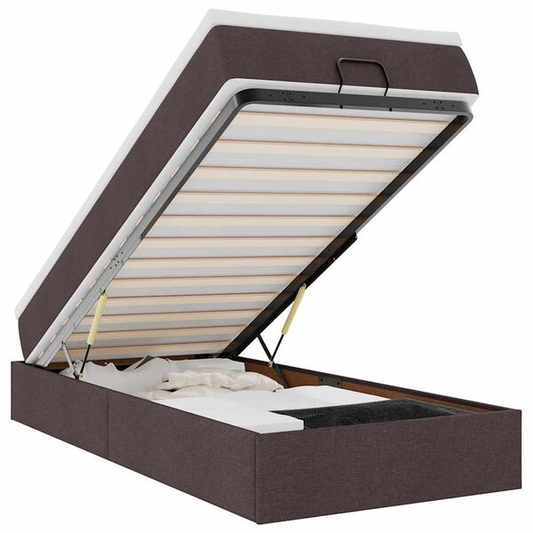 vidaXL Ottoman-Bett mit Matratze Dunkelbraun 80x200 cm Stoff