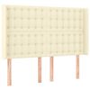vidaXL LED Kopfteil Creme 147x16x118/128 cm Kunstleder