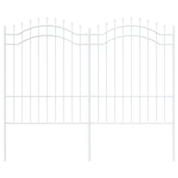 vidaXL Gartenzaun Wei&szlig; 240 x 190 cm Pulverbeschichteter Stahl