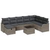 vidaXL Sofa Set mit Kissen mit Speicher 9 pcs Grau Poly-Rattan
