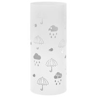 vidaXL Regenschirmständer Regenschirm-Motiv Stahl Weiß