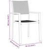 vidaXL Garten Essgruppe 5 pcs Schwarz Pulverbeschichteter Stahl