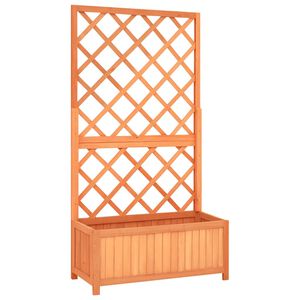 vidaXL Pflanzk&uuml;bel mit Spalier Braun 70x30x135 cm Massivholz Tanne
