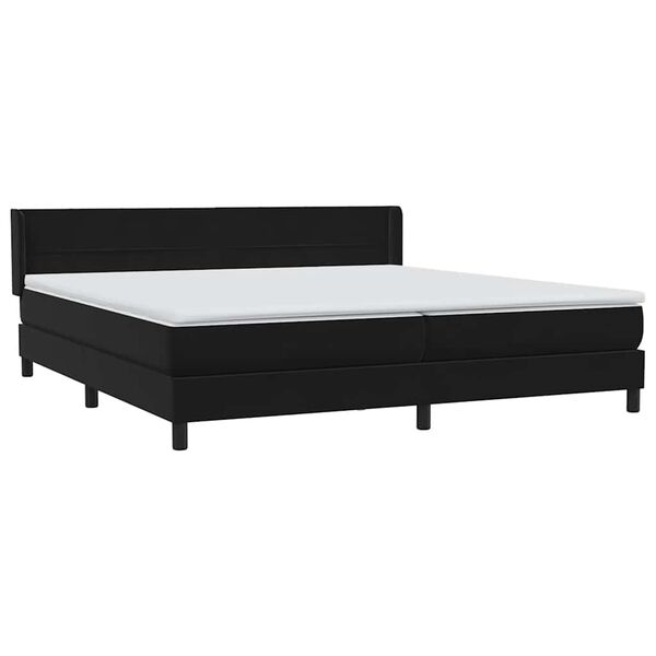 vidaXL Boxspringbett mit Matratze Schwarz 200x210 cm Samt
