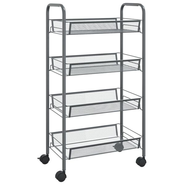 vidaXL K&uuml;chenwagen 4 Etagen Grau 46x26x85 cm Eisen
