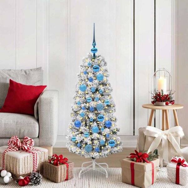 vidaXL K&uuml;nstlicher klappbarer Weihnachtsbaum Gr&uuml;n und Wei&szlig; 120 cm