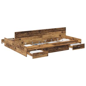 vidaXL Aufbewahrungsbettgestell Altholz 140 x 200 cm Holzwerkstoff