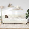 vidaXL Eckbettgestell mit Matratze mit Kopfteil Creme 90 x 200 cm Samt