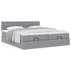 vidaXL Ottoman-Bett mit Matratzen Hellgrau 160x200 cm Stoff